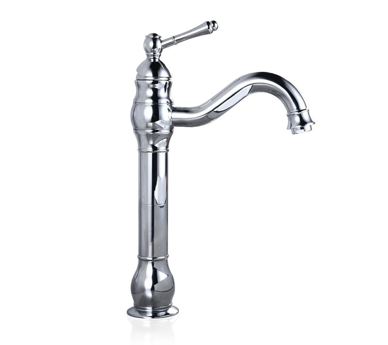 Robinet Lavabo Rétro 360° Mitigeur Monocommande Salle De Bain Bec Haut Eau Froide Et Chaude Chrome