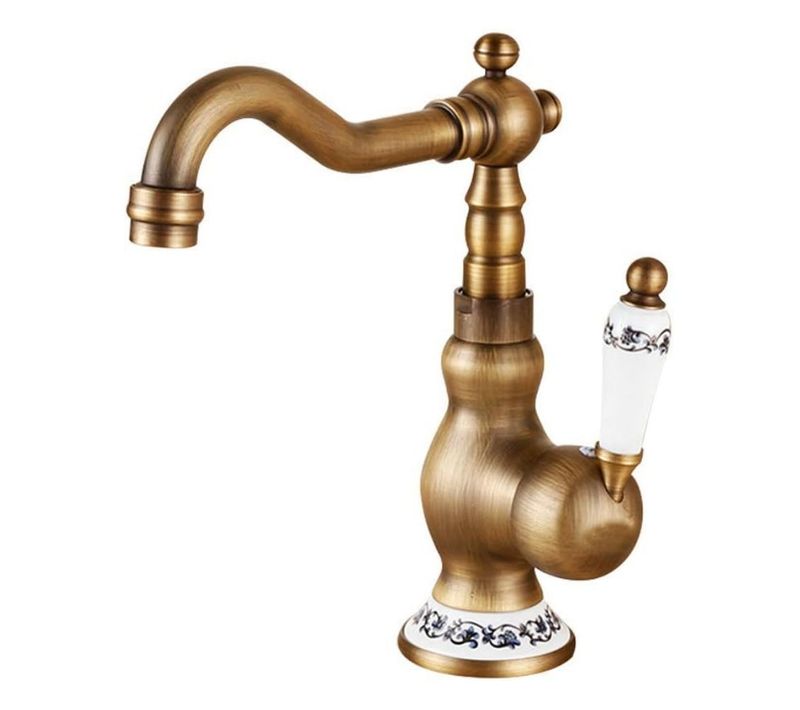 Robinet Lavabo Vintage Mitigeur Evier Cuisine Salle De Bain Avec Pivotant à 360° Bronze