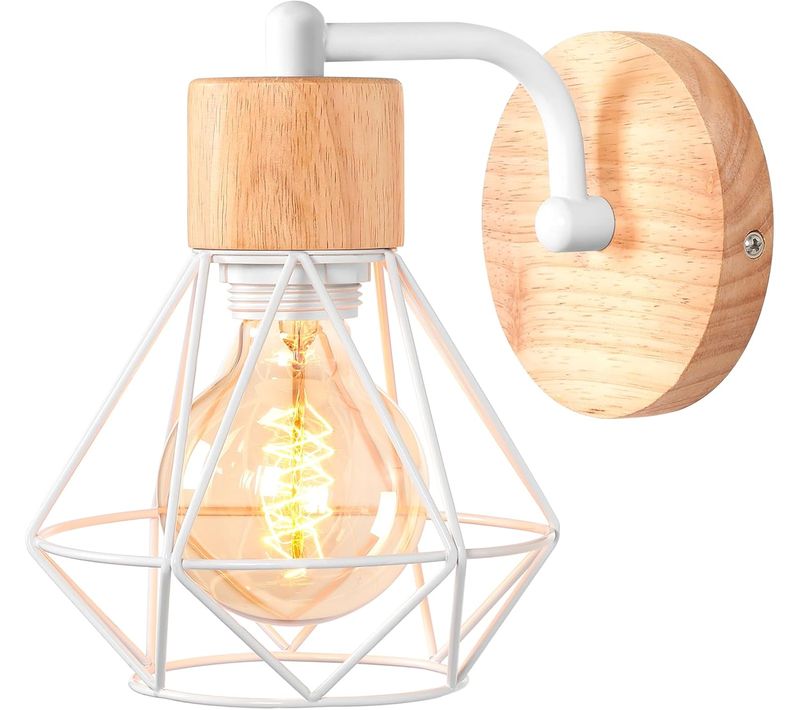 Applique Murale Interieur Vintage E27 Plafonnier Luminaire En Métal Lampe Murale Industrielle Blanc