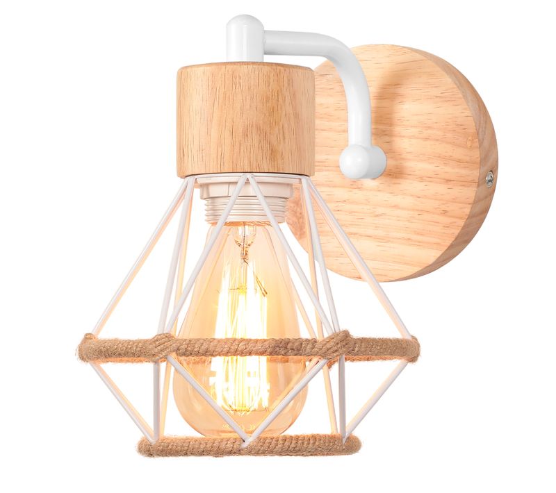 Applique Murale Interieur Vintage E27 Éclairage En Métal Lampe Murale Industrielle Blanc