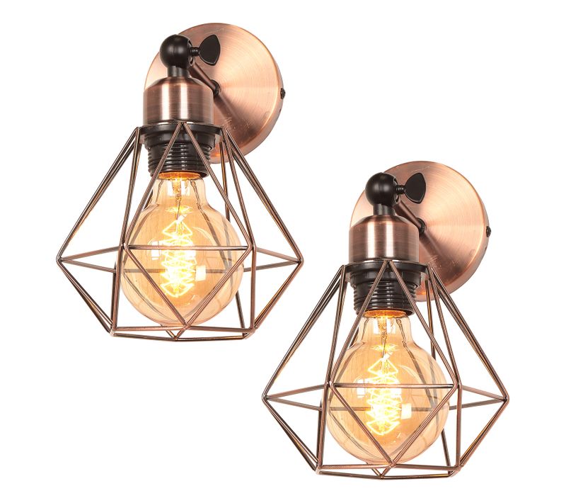 Lot De 2 Applique Murale Interieur Réglable E27 Lampe De Murale Industrielle Bronze