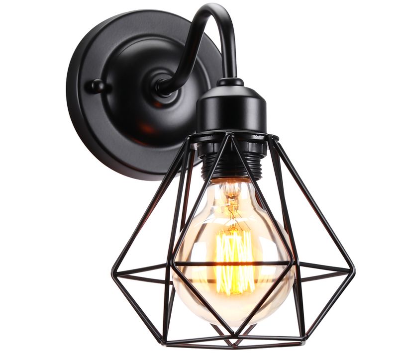 Applique Murale Industrielle Lampe Éclairage Vintage Luminaire Pour Chambre Couloir Salon Noir