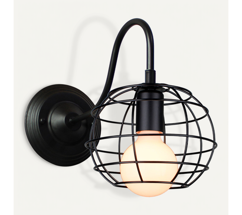 Applique Murale Interieur E27 Lampe éclairage Industrielle En Métal Pour Salon Couloir Noir