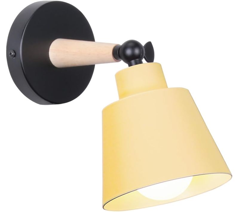 Applique Murale Luminaire E27 Lampe De Murale En Métal Pour Salon Chambre Couloir Jaune Clair