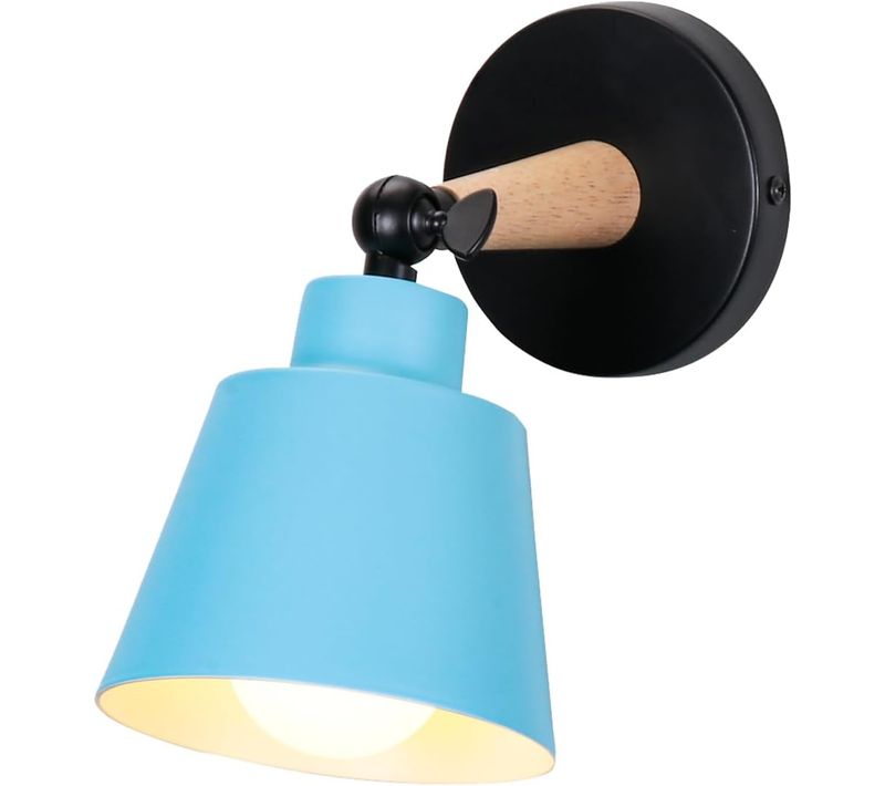 Applique Murale Luminaire E27 Lampe De Murale En Métal Pour Salon Chambre Couloir Bleu