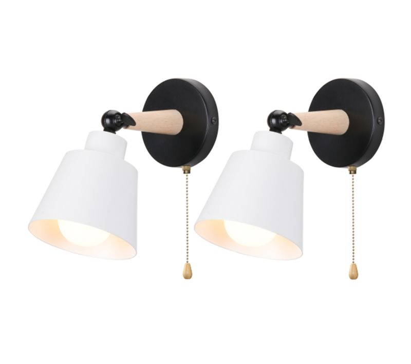 2 Pièces Applique Murale Interieur E27 Lampe Murale Réglable Avec Interrupteur Blanc
