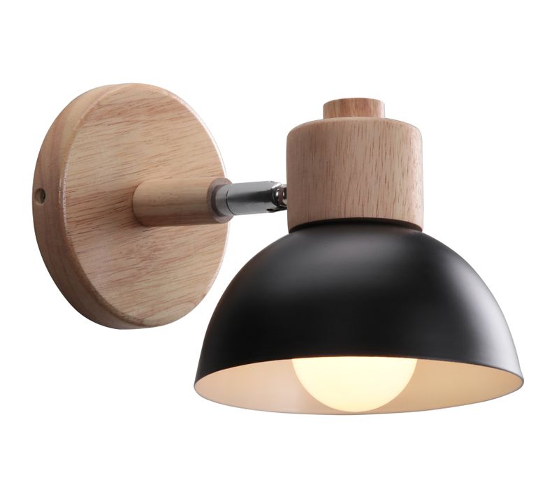 Applique Murale Moderne E27 Lampe Murale Interieur Réglable Pour Chambre Couloir Salon Noir