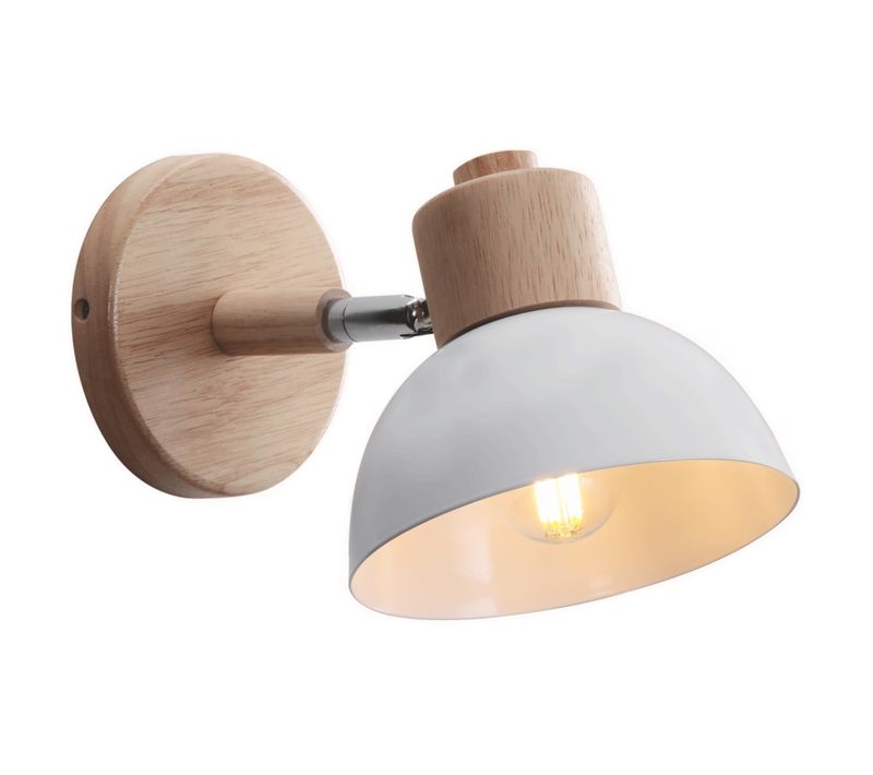 Applique Murale Moderne E27 Lampe Murale Interieur Réglable Pour Chambre Couloir Salon Blanc