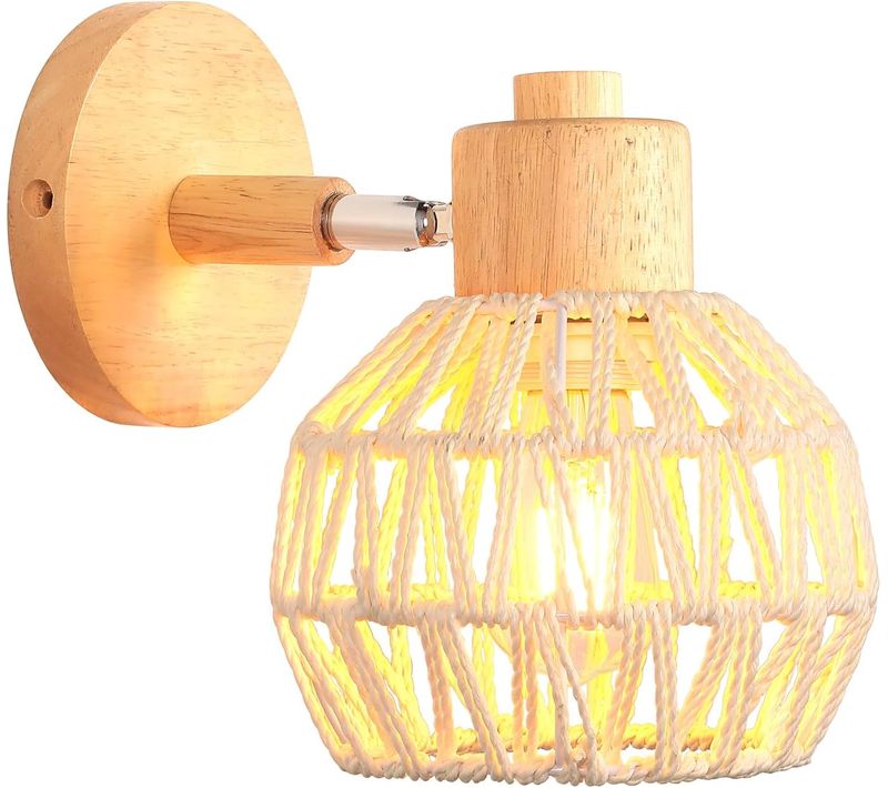 Applique Murale Rétro E27 Lampe Murale Interieur Abat-jour Réglable Plafonnier Éclairage Blanc