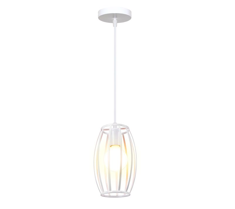 Suspension Luminaire D'intérieur Rétro Lustre Vintage Plafonnier En Métal Blanc