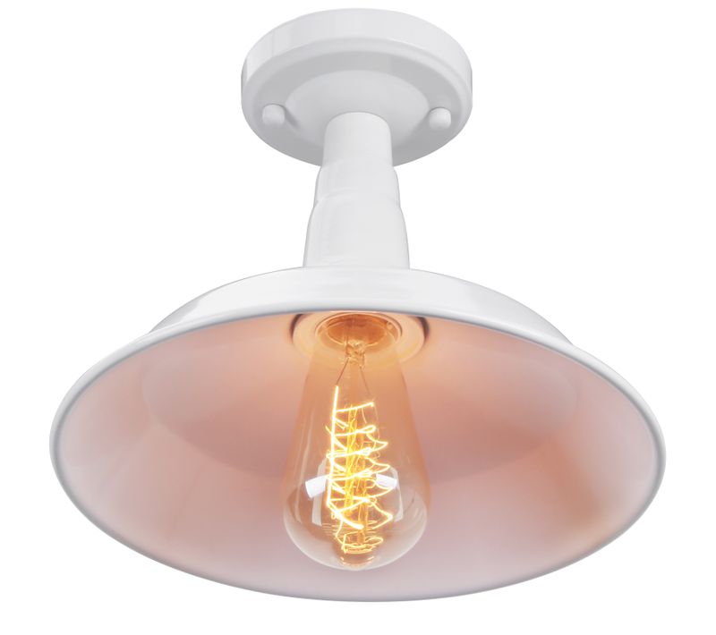 Plafonnier Industriel Vintage E27 Éclairage Intérieur Lampe De Plafond Sans Ampoule Blanc