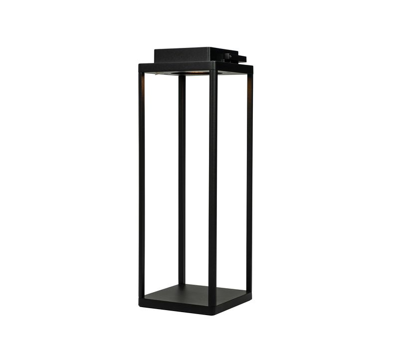 Lampe à Poser En Aluminium Noir Mat, H 44 Cm D 15 Cm - Lucca