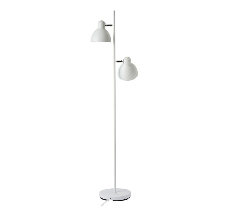 Lampadaire En Métal Blanc Mat Et Chrome, H 160 Cm D 16 Cm - Skagen
