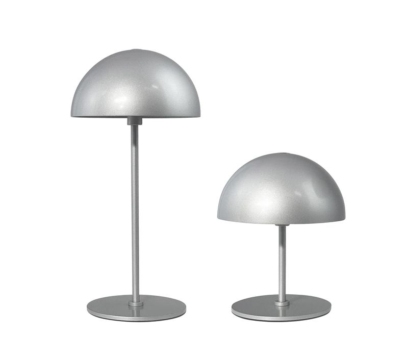 Lampe à Poser En Métal Argent, H 20 Cm D 10 Cm Along