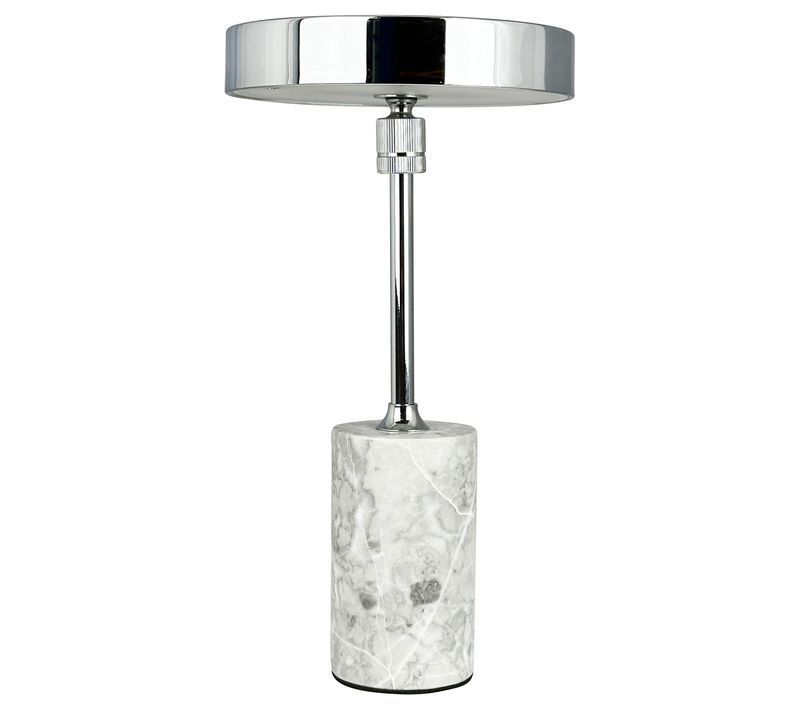 Lampe à Poser En Métal Chrome, H 25 Cm D 14 Cm - Starlight