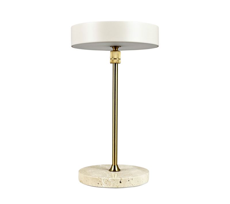 Lampe à Poser En Métal Travertin, H 28,5 Cm D 16 Cm - Moonlight