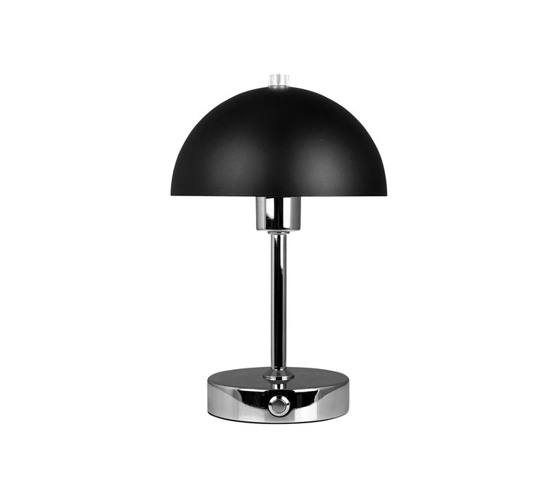Lampe à Poser Métal Noir/chrome, H 23cm D 15cm - Malmö