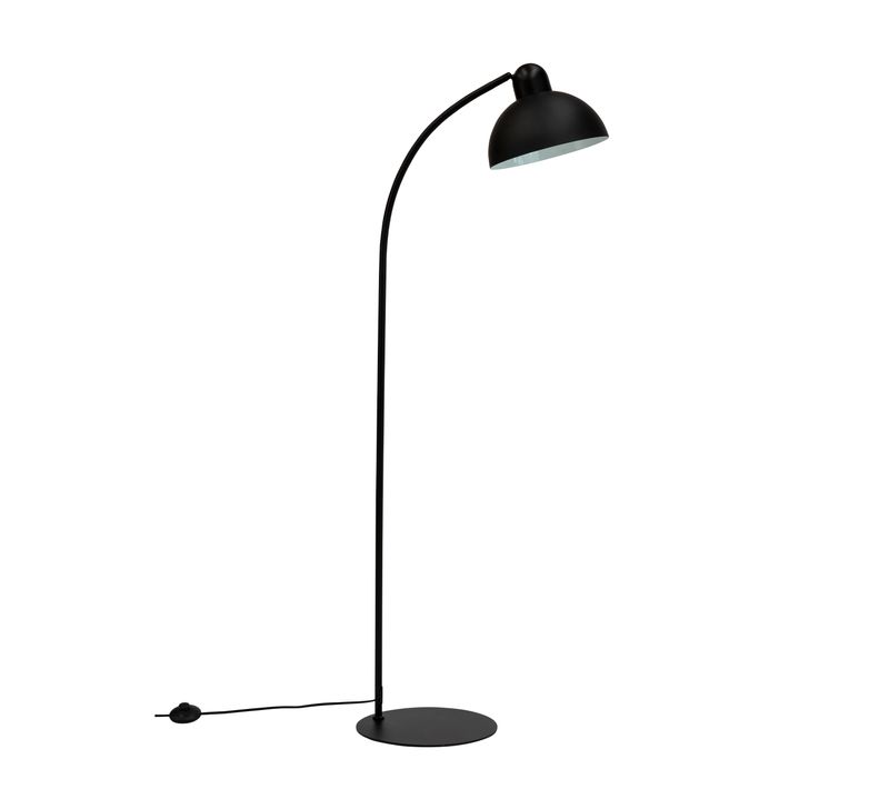 Lampadaire Noir Base Plate En Métal, H 140 Cm D 25 Cm - Eric