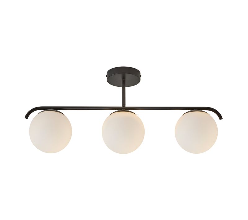 Suspension Grant 3-spot Verrerie Noir, H.29.23 - Ip20 - E14 / Intérieur