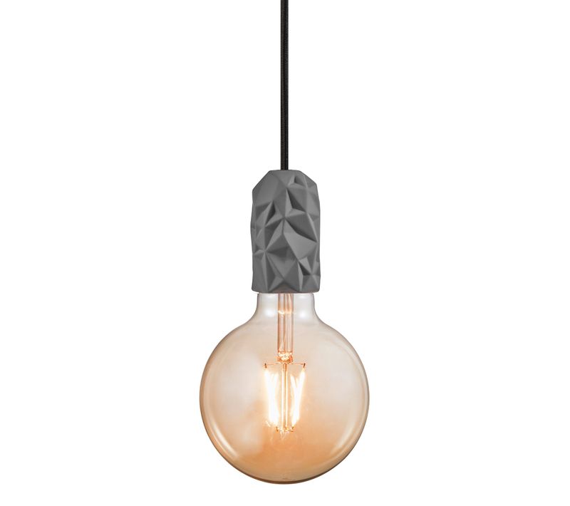 Suspension Luminaire Hang  Porcelaine Gris H. 9 Ip20 -intérieur