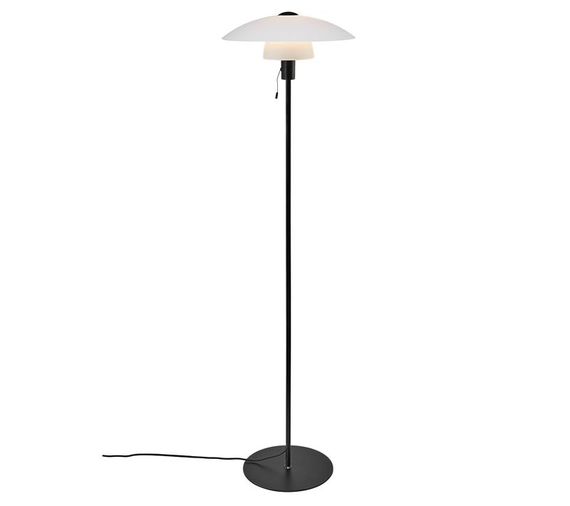 Lampadaire Verona Verrerie Noir, H.150 - Ip20 - E27 / Intérieur
