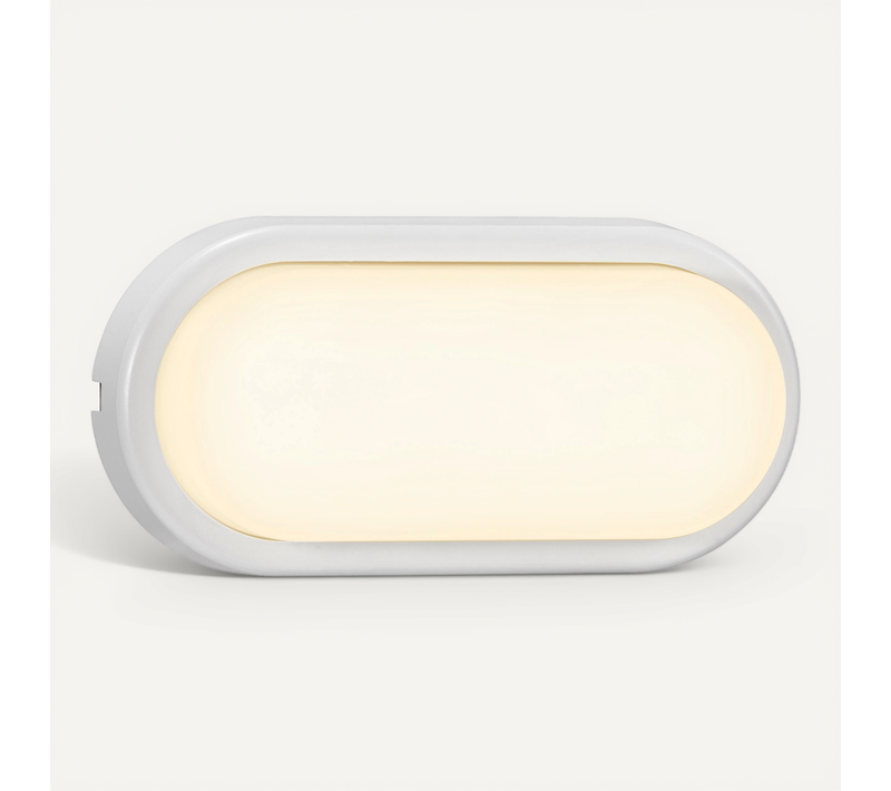 Applique Murale Luminaire Cuba Energy Oval Matière Plastique Blanc H. 10 Ip54 -extérieur
