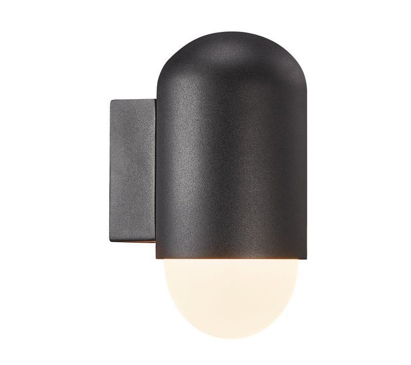 Applique Murale Heka Aluminium Noir, H.21.6 - Ip54 - E27 / Extérieur