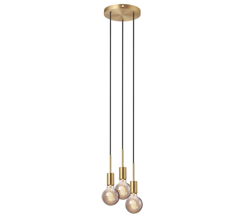 Suspension Paco 3-spot Métal Laiton, H.17.3 - Ip20 - E27 / Intérieur