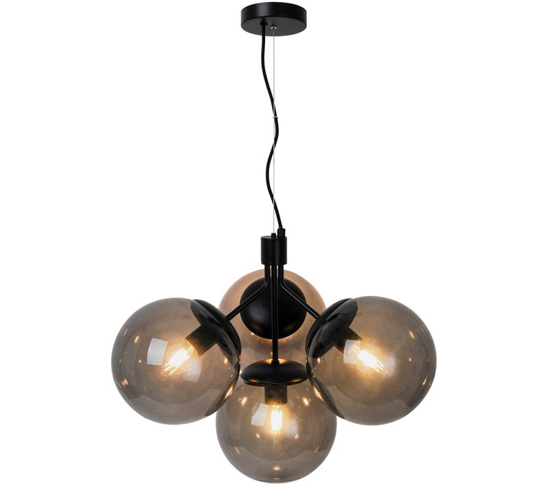 Suspension Ivona 4-spot Verrerie Noir, H.41.5 - Ip20 - E27 / Intérieur