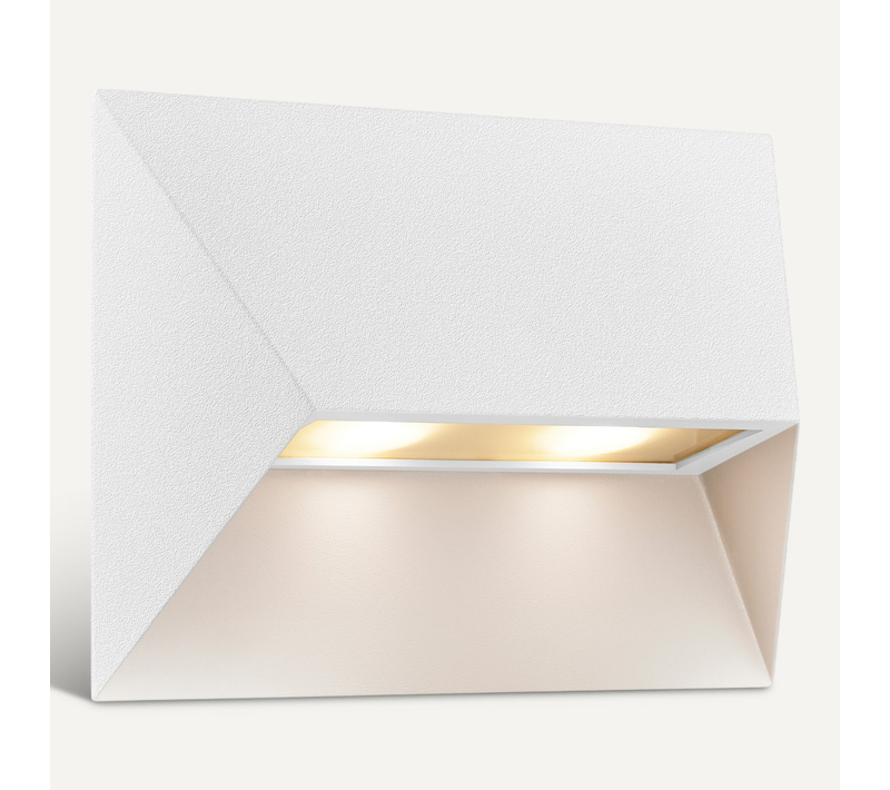 Applique Murale Pontio 27 Aluminium Blanc, H.19 - Ip54 - Gu10 / Extérieur