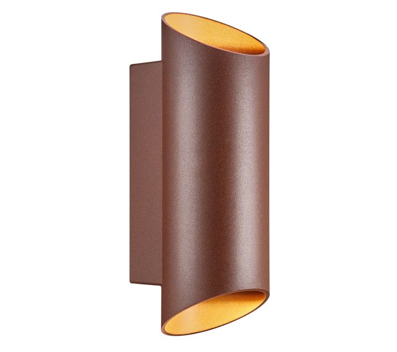 Applique Murale Nico Round 22 Aluminium Couleur Rouille, H.23.5 - Ip54 - Gu10 / Extérieur