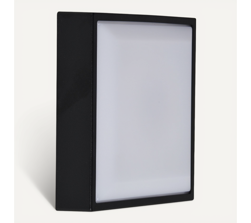 Applique Murale Oliver Square Matière Plastique Noir, H.17.5 - Ip54 - LED Module / Extérieur