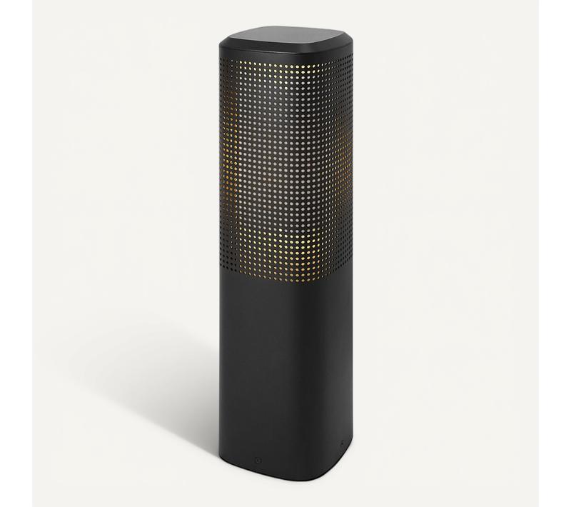 Potelet Sidara 45 Aluminium Seaside Noir , H. 45 - Ip54 - E27 / Extérieur