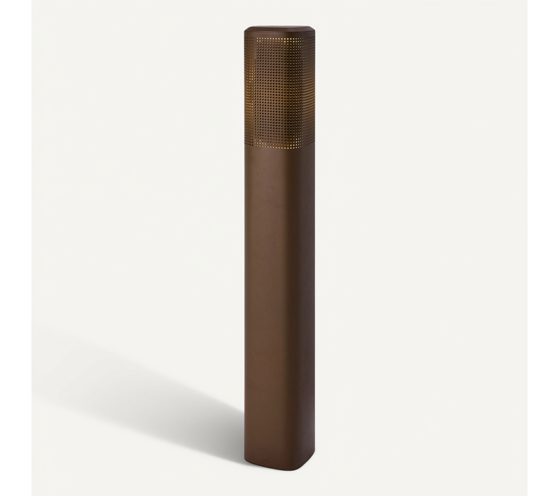 Potelet Sidara 95 Aluminium Seaside Marron Metallise , H. 95 - Ip54 - E27 / Extérieur