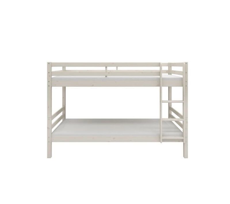 Lits Superposés Séparables Enfant - 2x90x200 Cm - Pin Massif Blanc - Sommier Inclus - Ando