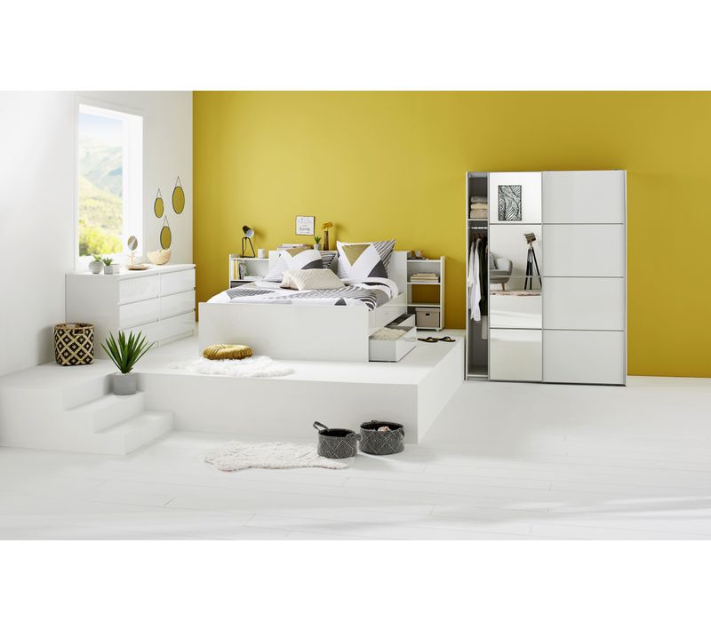 2 tiroirs de rangement pour BEST LAK lit 140x190 cm blanc