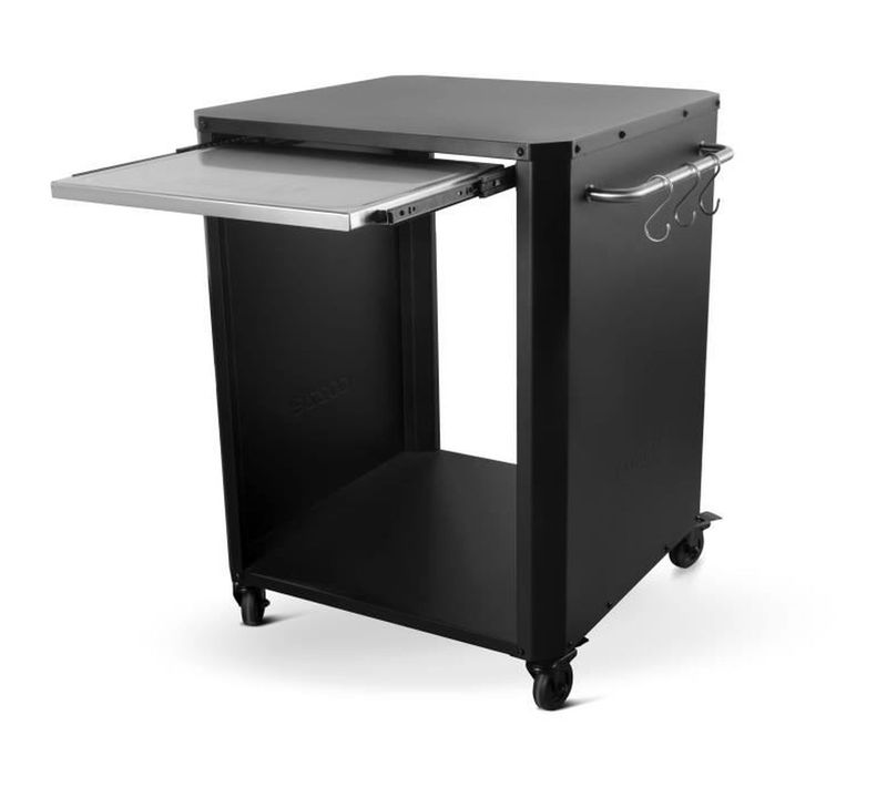 Chariot De Cuisine Extérieure Avec Planche Inox Ss304 Coulissante, Roues D.75 Mm