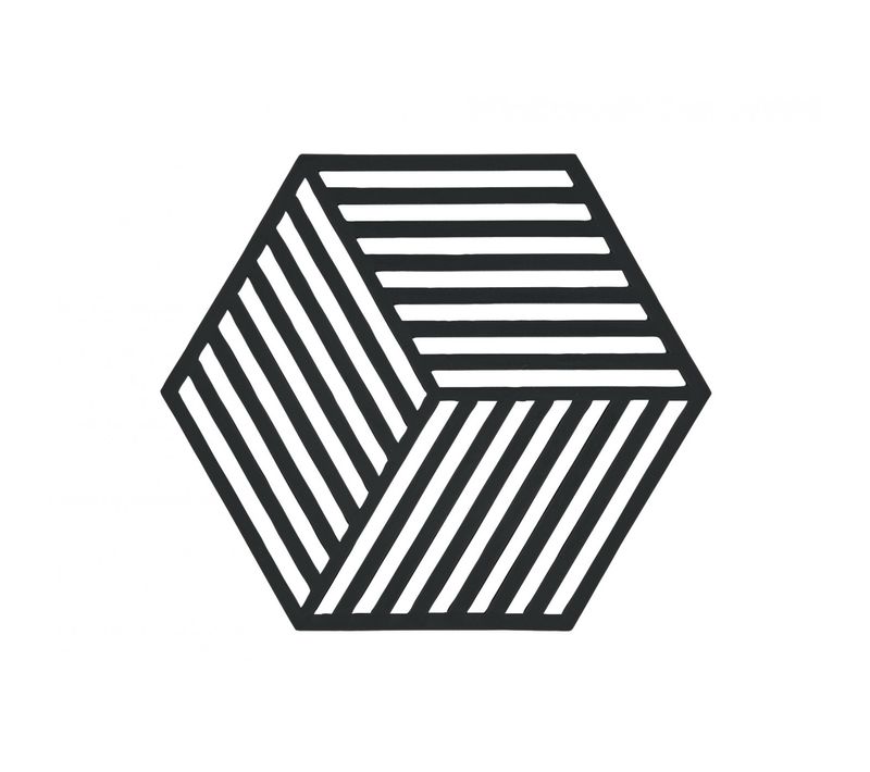 Dessous De Plat Hexagon 16 X 14 Cm Noir