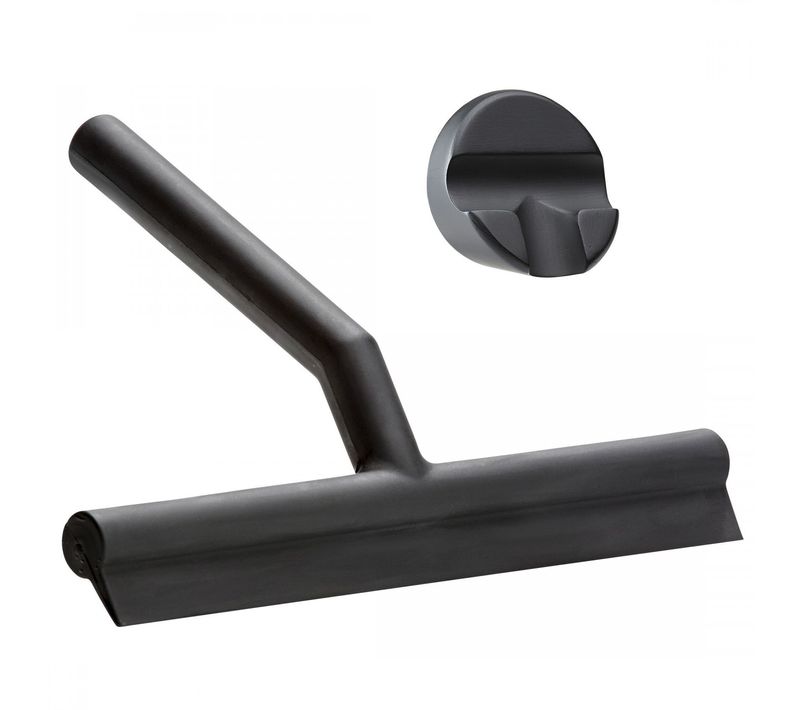 Raclette De Douche Avec Support Aimanté Noir