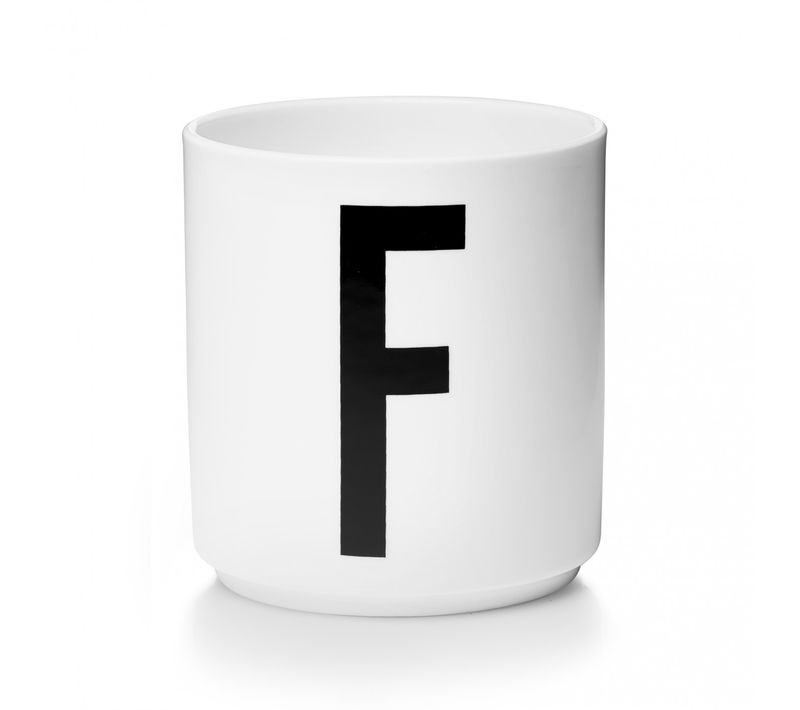 Mug En Porcelaine Blanc Personal A-z F Lettre Noire