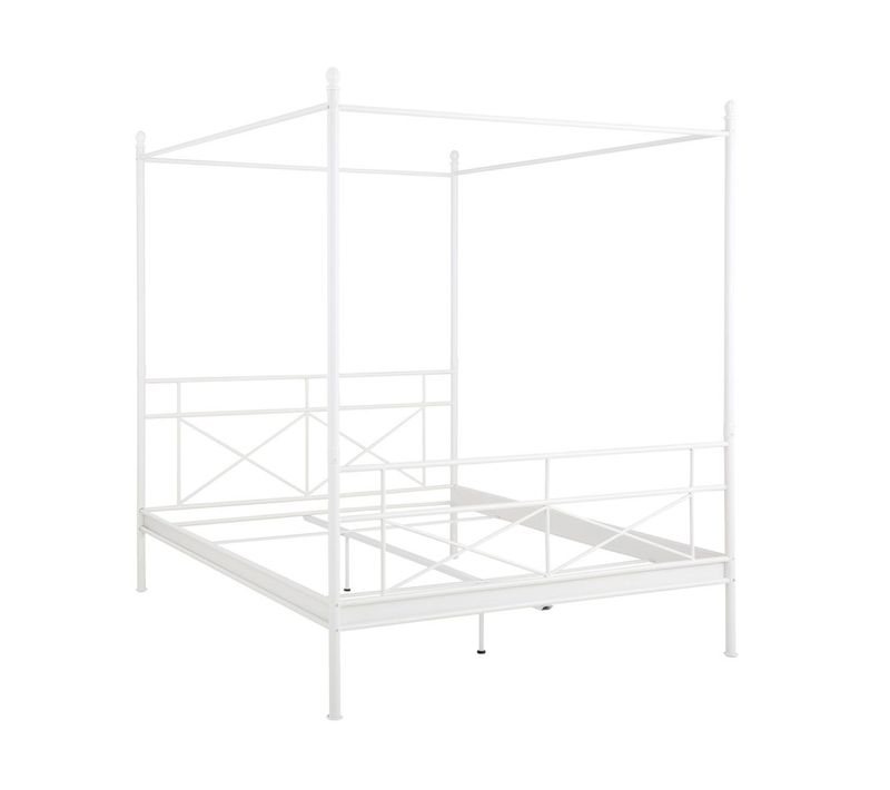 Thora-lit à Baldaquin 160x200 Cm En Blanc