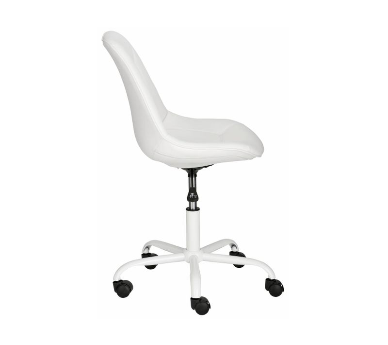 Kenny - Chaise De Bureau Tapissée En Pu Blanc
