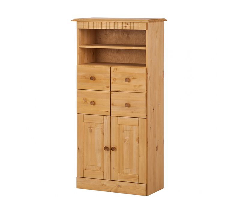 Cornelia-armoire Avec 2 Portes Et 4 Tiroirs Pin