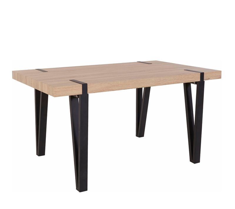 Table à Manger En Effet Bois Noir 6 Personnes L150