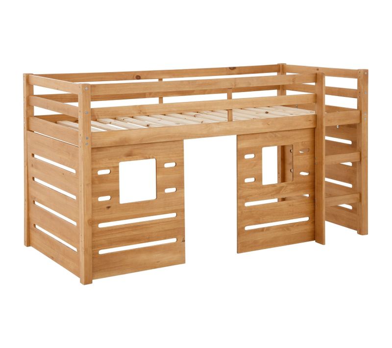 Alpi - Lit Cabane Surelevé Enfant 90x200 Cm En Pin