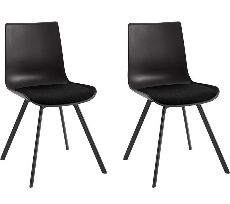 Lucky-chaises Longues Lot De 2 En Plastique Noir
