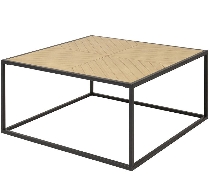 Ortiz-table Basse 90 Cm En Veener Nature / Noir