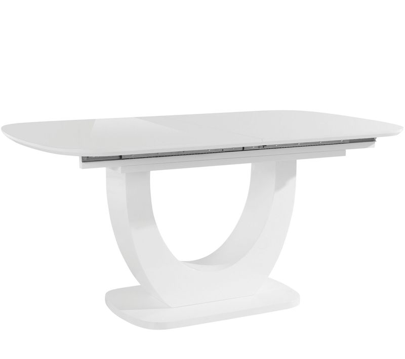 Felix-table à Manger En Mélaminé Blanc Avec Rallonge 8 Personnes L160