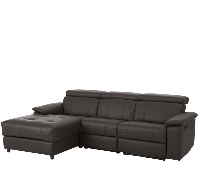 Tanaro-chaiselong Canapé 3 Places Manuel Gauche En Pu Marron