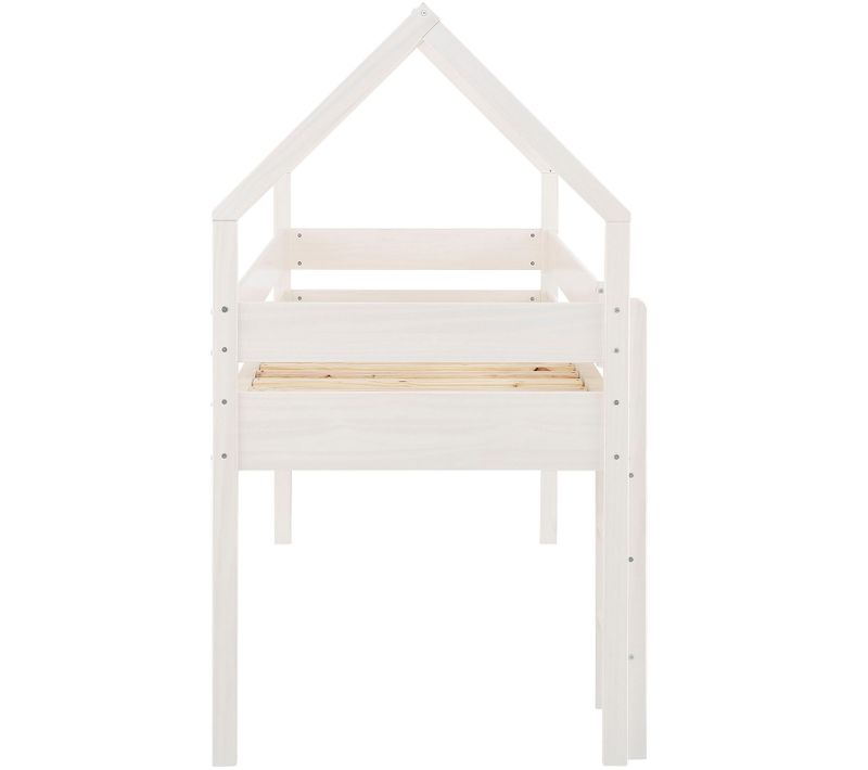 Alpi2 - Lit Cabane Surelevé Enfant 90x200 Cm En Pin Blanc
